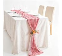 Set Da 6 Runner Da Tavola in Garza Rustica Stile Boho,Ideali per Feste Di Compleanno, Matrimoni E Addii Al Nubilato (90x300cm,pink-red)
