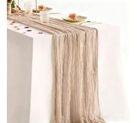 Set Da 6 Runner Da Tavola in Garza Rustica Stile Boho,Ideali per Feste Di Compleanno, Matrimoni E Addii Al Nubilato (90x180cm,Camel)