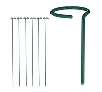 Relaxdays Set da 6 Sostegni per Pomodori, Piante Rampicanti, Rose, Fragole, Metallo Resistente, Alti 80cm, Verde Scuro