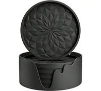 Set da 6 sottobicchieri in silicone di colore solido, semplici e minimalisti, a forma rotonda, con supporto, antiscivolo e resistenti al calore, adatti per cucina, tavolo da pranzo, caffetteria, picni