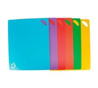 Set da 6 taglieri con codice colore, tappetini da flessibili e antiscivolo, per verdure, carne, pesce, frutta, pane, taglieri, preparazione degli alimenti, in plastica PP senza