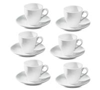 Set da 6 Tazzine da caffè in porcellana bianca tazze e piattini servizio da Tè