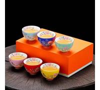 Set da 6 tazzine da tè in ceramica, tazze da bere, adatte per riunioni familiari/feste con amici, confezione di alta qualità utilizzabile come regalo, adatte per caffè e tè, 65ml/2,20oz Azzurro chiaro