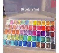 Set da 60 colori di colori ad acquarello solidi, con colori perlescenti scintillanti, set da viaggio per acquerelli perfetto per artisti, hobbisti e amanti della pittura Pittura ad acquerello solida,2