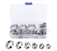 Set da 60 pezzi di Fascette per Tubi, in Acciaio Inossidabile, Fascette Regolabili con Azionamento Vite a Terra, Fascette per Tubi per Idraulica, Gas, Auto, Giardinaggio