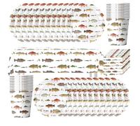 Set da 61 pezzi per feste a tema pesca, composto da tovaglioli, bicchieri di carta, tovaglie e piatti di carta, adatto per una festa di compleanno con 20 persone