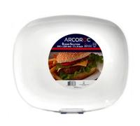 Set da 6pz piatto Burger carne Vassoio Rettangolare vetro opale 23x28cm Arcopal