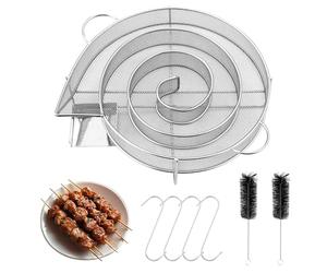 Set da 7 Pezzi Affumicatore Barbecue Portatile,Durevole,Generatore Fumo Freddo con Manico,Con 2 Spazzola, 4 Ganci,per griglie, affumicatori e forni per affumicatura, riutilizzabili
