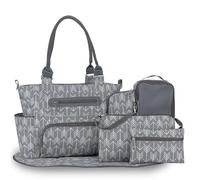 Set da 7 pezzi, borsa for il cambio del pannolino bambino, for con divisorio multifunzionale, di grande capacità adatta alle mamme, for viaggi all'aperto e for la conservazione in ospedale(Deep Grey)
