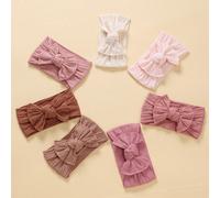 Set da 7 pezzi di fasce per capelli a maglia per neonati, accessori per capelli in nylon morbido ed elastico, adatti per tutte le stagioni Tagli UnicaMotivo strutturatoPoliammide