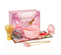 Set da 7 Pezzi per Matcha Kit, Matcha Tea Set Matcha Whisk Set, Matcha Bowl Con Beccuccio, Portafrusta, Con Matcha Cucchiaino (Chashaku), Kit Matcha per Regalo Del Compleanno e Natale