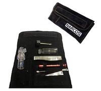 Set da 7 pezzi per tabacco da fiuto Narcos Astuccio con specchio, 2 dosatori, bacchette, tubi per tabacco da fiuto (nero)