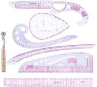 Set da 7 Pezzi Righello Francese, tagliabiti, Righello in plastica, Righello Adatto per Cucito, Sartoria, Disegno, Disegno, Disegno.