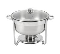 Set da 8,5 l in acciaio inox Chafing Dish Buffet in acciaio inox rotondo scaldavivande con manico, coperchio, porta combustibile, contenitore per alimenti per buffet, feste, ristoranti