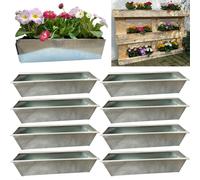Set Da 8 Blumenkästen In Zink Per Europaletten 38 cm, Argento
