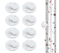 Set da 8 clip per tenda da doccia da 5 pollici, protezione antispruzzo, bianco, protezione antivento, clip per camper, bagno, decorazione per interni ed esterni