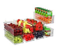 Set da 8 contenitori Alimenti Frigorifero - Contenitore Frigo - Pratico Modello di contenitori in plastica per Alimenti di Ogni Tipo - Trasparente