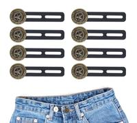 Set da 8 Estensori di Cintura in Silicone, Bottone Allarga Pantaloni Fino a 50 mm, Adatto per Jeans e Pantaloni, Bottone Retrattile Blu, Estensore di Vita Comodo e Regolabile per Uomo e Donna