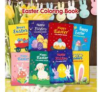 Set da 8 mini libri da colorare di Pasqua, mini libri da colorare per regali di gruppo per feste di Pasqua, pagine da colorare in miniatura a tema coniglietto di Pasqua, perfetti come regali di comple