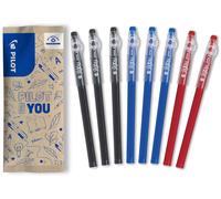 Set Da 8 Penne Frixion Ball Stick - Inchiostro Gel Cancellabile - 3 Blu, 3 Nere