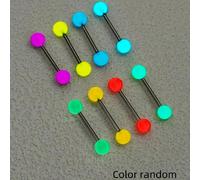 Set da 8 pezzi di anelli per piercing linguale in acrilico color caramella fosforescenti nel buio, gioielli per il corpo per donne (colore casuale) Tagli UnicaAcciaio inossidabile