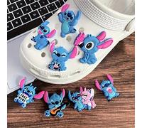 Set da 8 pezzi di charm per scarpe con fori a punto croce, bottoni decorativi rimovibili in PVC morbido, accessori versatili per scarpe ricamate - design carino a cartoni animati, durevoli e rimovibil