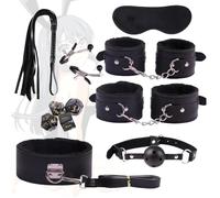 Set da 8 pezzi di cinghie regolabili per Pilates in nero, cinghie per lo stretching di mani, piedi e polsi, cinghie di supporto per l'allenamento