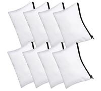 Set da 8 Pochette Cosmetiche in Canvas Bianco Cerniera