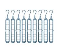 Set da 9 Grucce Salvaspazio Multifunzione per Armadio: Organizer Porta Grucce Appendiabiti, Salvaspazio Armadio Interno, Accessori Interni - Grucce Multiple, Home Organizer Grigio