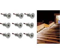 Set Da 9 Mini Faretto Incasso Faretti LED 1W 24V Luce Calda 15MM Segnapasso Inte
