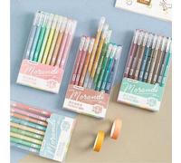 Set da 9 pezzi di penne multicolore di grande capacità, penne per quaderni dal colore caramella Morandi, adatte per studenti per dipingere, prendere appunti, ecc. Retro,Dolce,nordico,Serie di saleABS