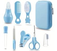 Set da 9 pezzi per la cura della salute con custodia portatile - Set completo per la salute e la cura della persona con contagocce per l alimentazione, pulisci naso, tagliunghie, pettine, spazzole e a