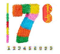 Set da 3 accessori con pignatta numero 7 per feste di compleanno 50 cm 0,2 kg