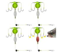 Set da alla - 4 gabbie di ganci per esca | Sali di prelegati, tappi per boilie e esche per avventure di in acqua e salata