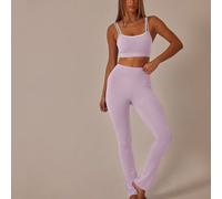 Set da allenamento donna con top corto a doppio spallaccio con cut-out e leggings a vita alta elasticizzati, outfit casual estivo da tifosa per la Coppa del Mondo L,M,S,XL,XSColore unicoTessuto