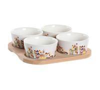Set da Aperitivo DKD Home Decor 19,7 x 19,7 x 1 cm Naturale Azzurro Multicolo