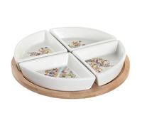 Set da Aperitivo DKD Home Decor 21,5 x 21,5 x 1 cm Naturale Rosso Multicolore