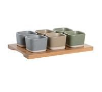 Set da Aperitivo DKD Home Decor 21,6 x 15 x 1,5 cm Porcellana Multicolore Bam