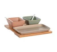 Set da Aperitivo DKD Home Decor 24 x 23,5 x 1,5 cm Porcellana Multicolore Bam