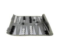 Set da backgammon arrotolabile da viaggio grigio da 13 pollici