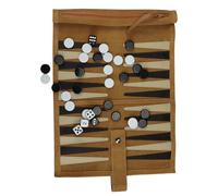 Set da backgammon da viaggio - Coppe per in legno da 36/34 cm | Backgammon in pelle, di viaggio portatile, vetrine dal design raffinato, arrotolabile, doppio strato, set da gioc
