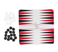 Set da Backgammon Portatile Pieghevole in Gomma e ABS Custodia | Tappetino Antiscivolo, Superficie Liscia, Tutte le Pedine Incluse, per Campeggio, Feste e Tavolino