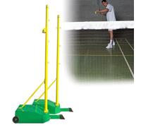 Set da badminton con rete da pallavolo, portatile, per interni ed esterni, base stabile con ruote, perfetto per palestra e tempo libero