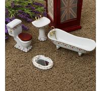 Set Da Bagno 1/12 Dollhouse Miniature Furniture Kit Per Vasca Da Bagno