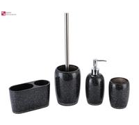 Set Da Bagno 4 Pezzi Accessori Da Bagno Garnitura Da Bagno Set In Resina Nera