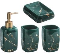 Set da Bagno 4 Pezzi di Accessori di Lusso Con Tavolo Luminoso e Decorazione Ver