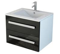 Set da bagno Arosa mobile da bagno nero mobile da bagno lavabo 60 cm lavandino