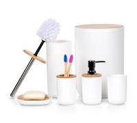 Set da bagno bianco, 6 pezzi