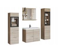 Set da bagno con mobili sospesi e lavabo, colonne e specchio, San Remo opaco