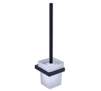 Set da bagno contemporaneo nero/cromato con portasciugamani a parete, ganci per accappatoio, porta carta igienica, hardware in acciaio inossidabile e portascopino